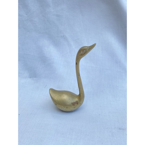 Other - Vintage Mini Brass Swan‎ Figurine Golden Bird Statue Home Decor Collectible